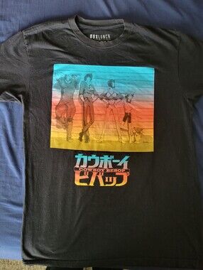 Cowboy Bebop Black Graphic Tee Men's Size Medium